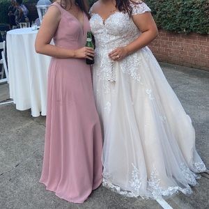 Desert Rose bridesmaid dress. Open back